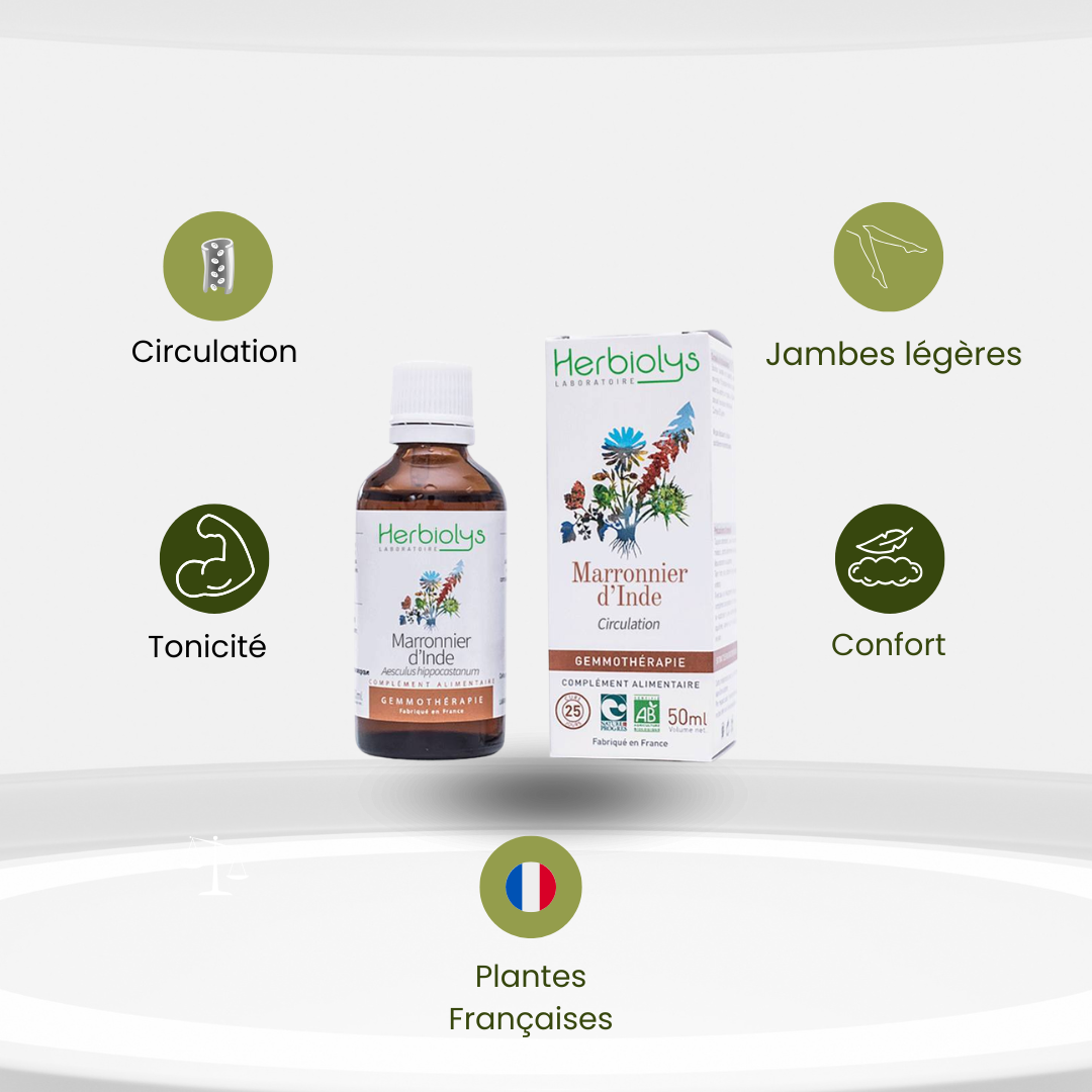 Bourgeons de Marronnier d’Inde Bio – Circulation & Jambes Légères - Herbiolys
