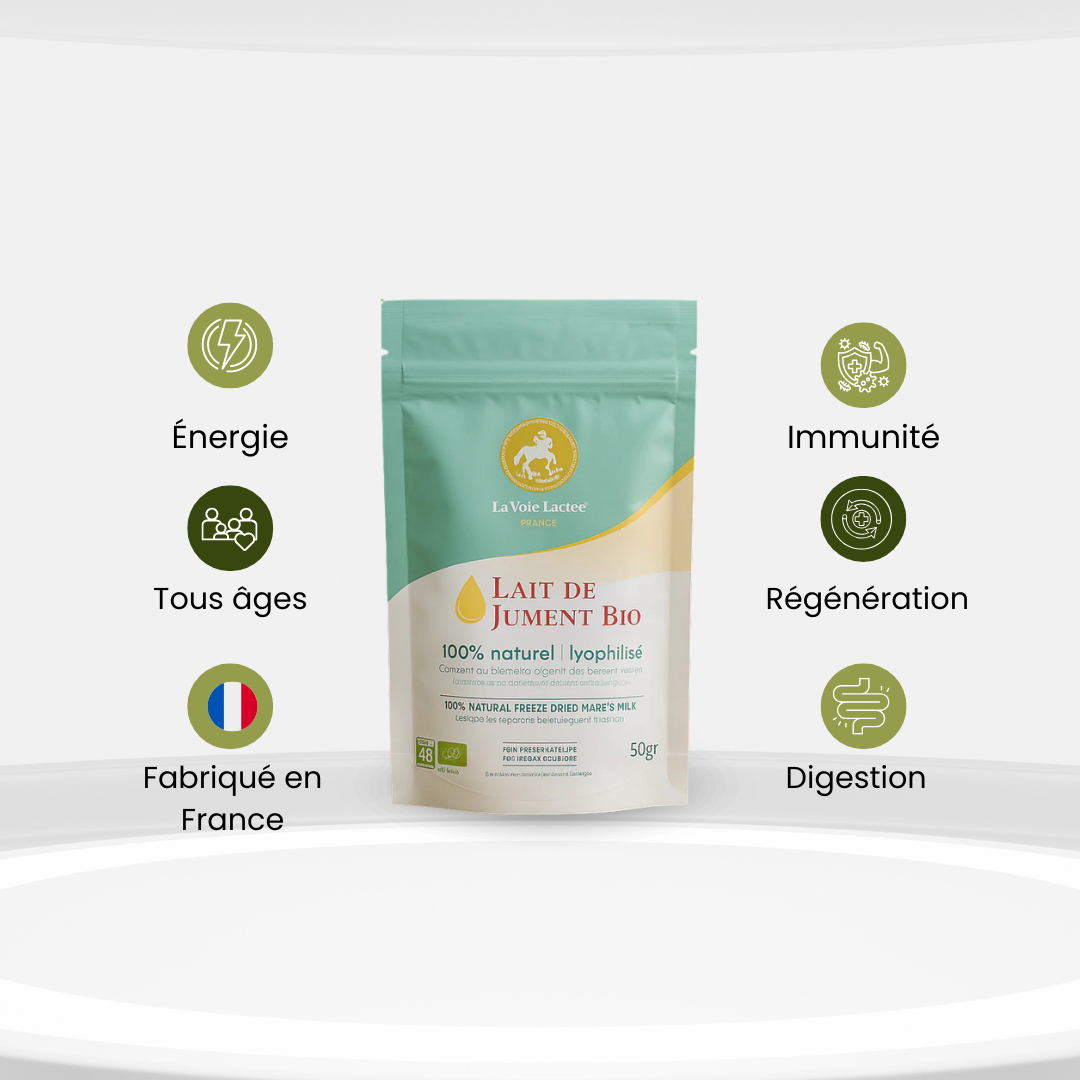 Lait de Jument Lyophilisé – Énergie, Immunité & Régénération Naturelle | La Voie Lactée®