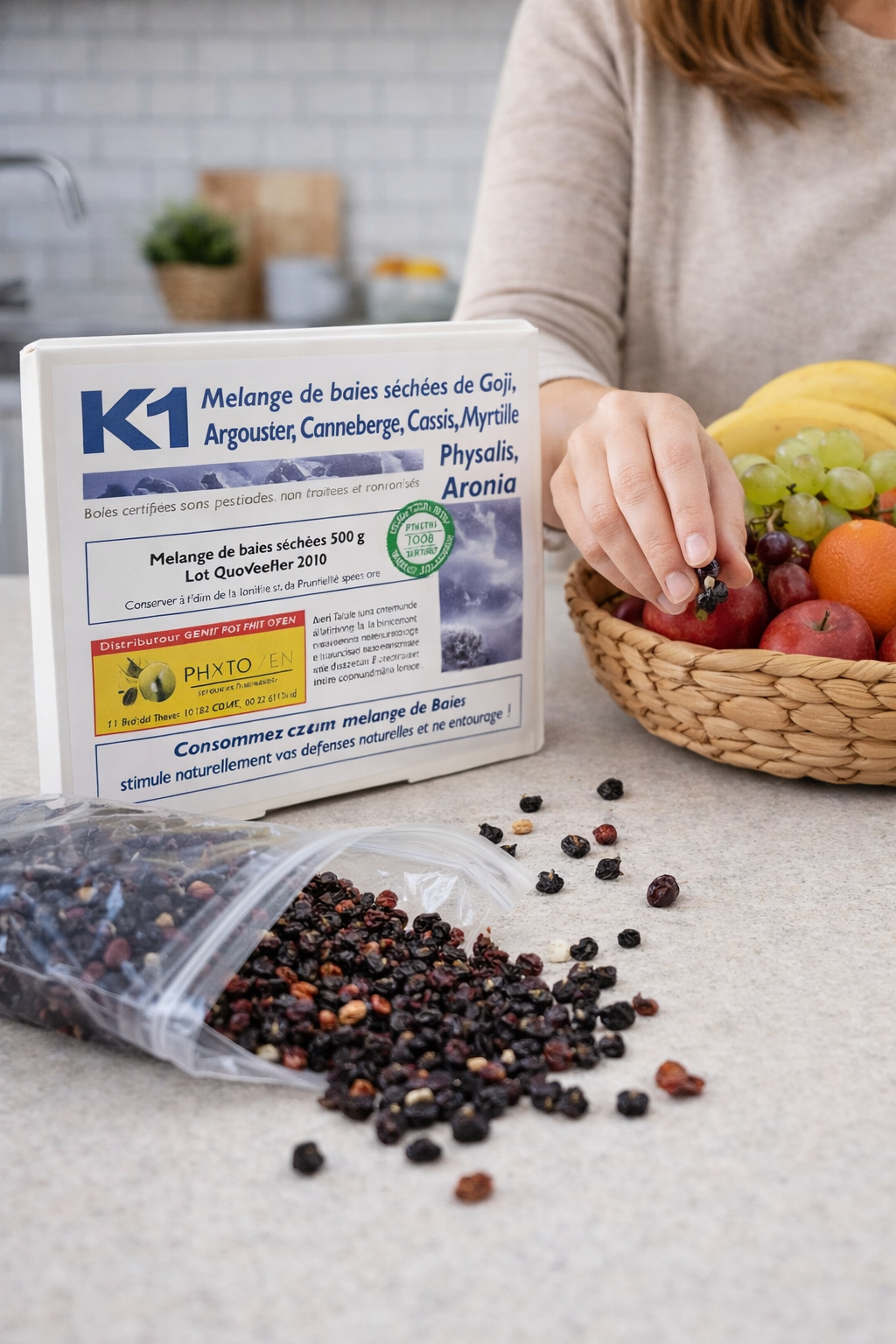 Mélange K1 Bio – 7 Baies Antioxydantes pour Énergie, Défenses & Équilibre | Phytozen