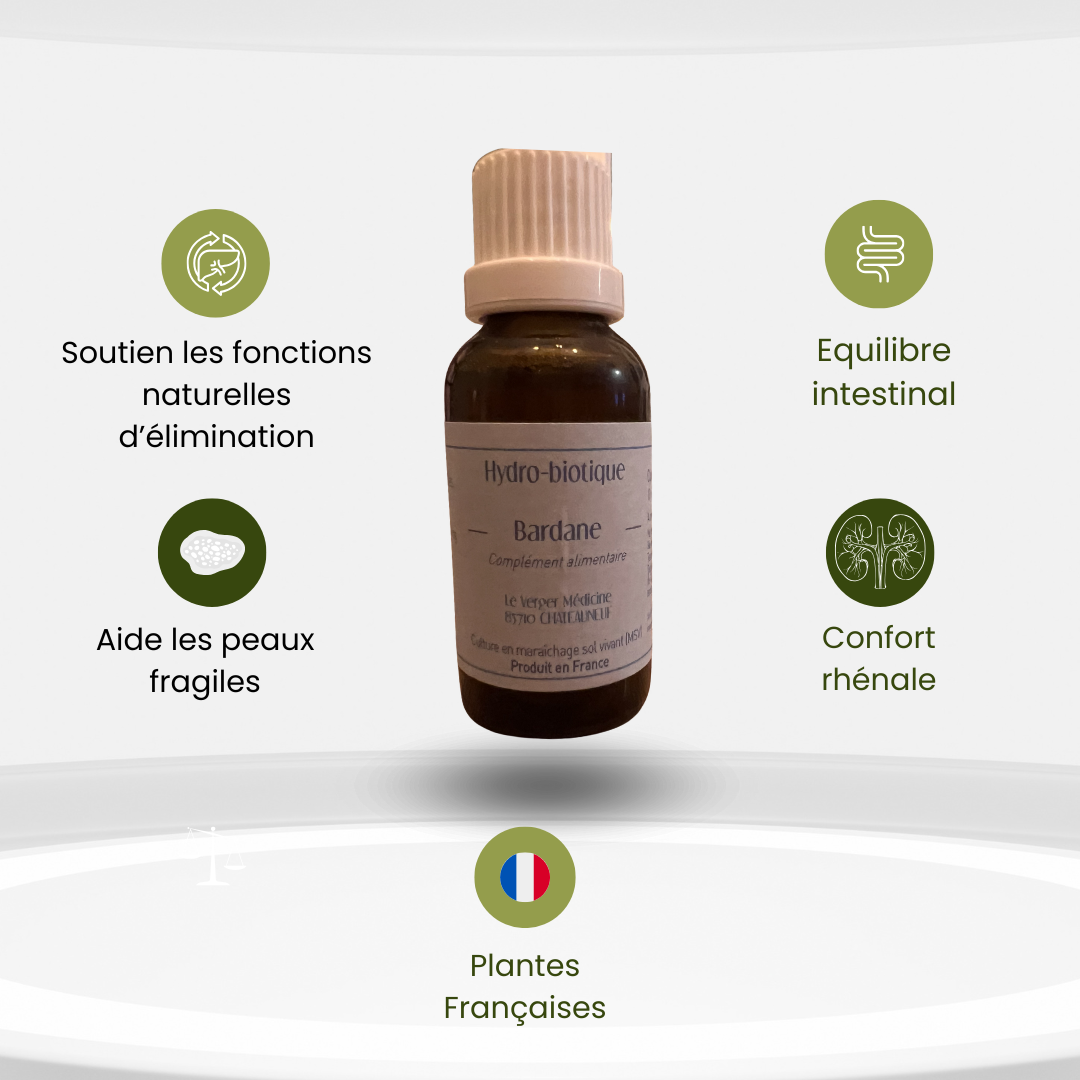 Bardane Hydro-Biotique – Soutien Naturel de la Peau & Équilibre Intestinal - Verger Medicine