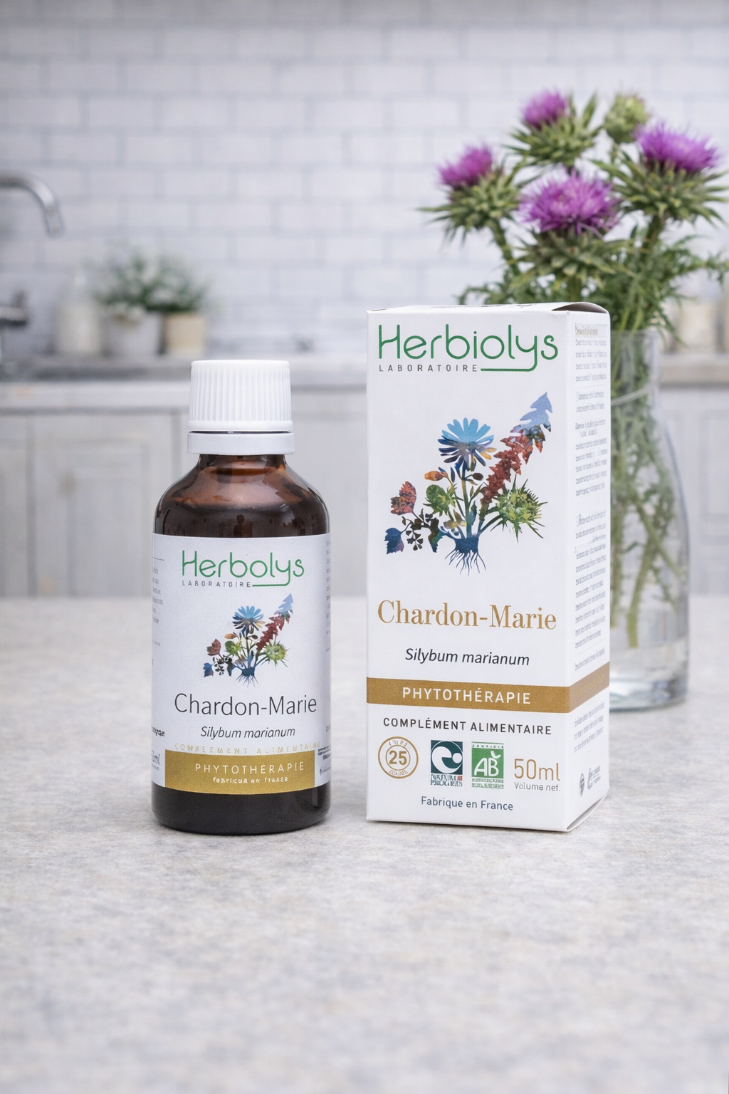 Chardon-Marie Bio – Détox Foie & Digestion - Extrait de plante fraîche - Herbiolys